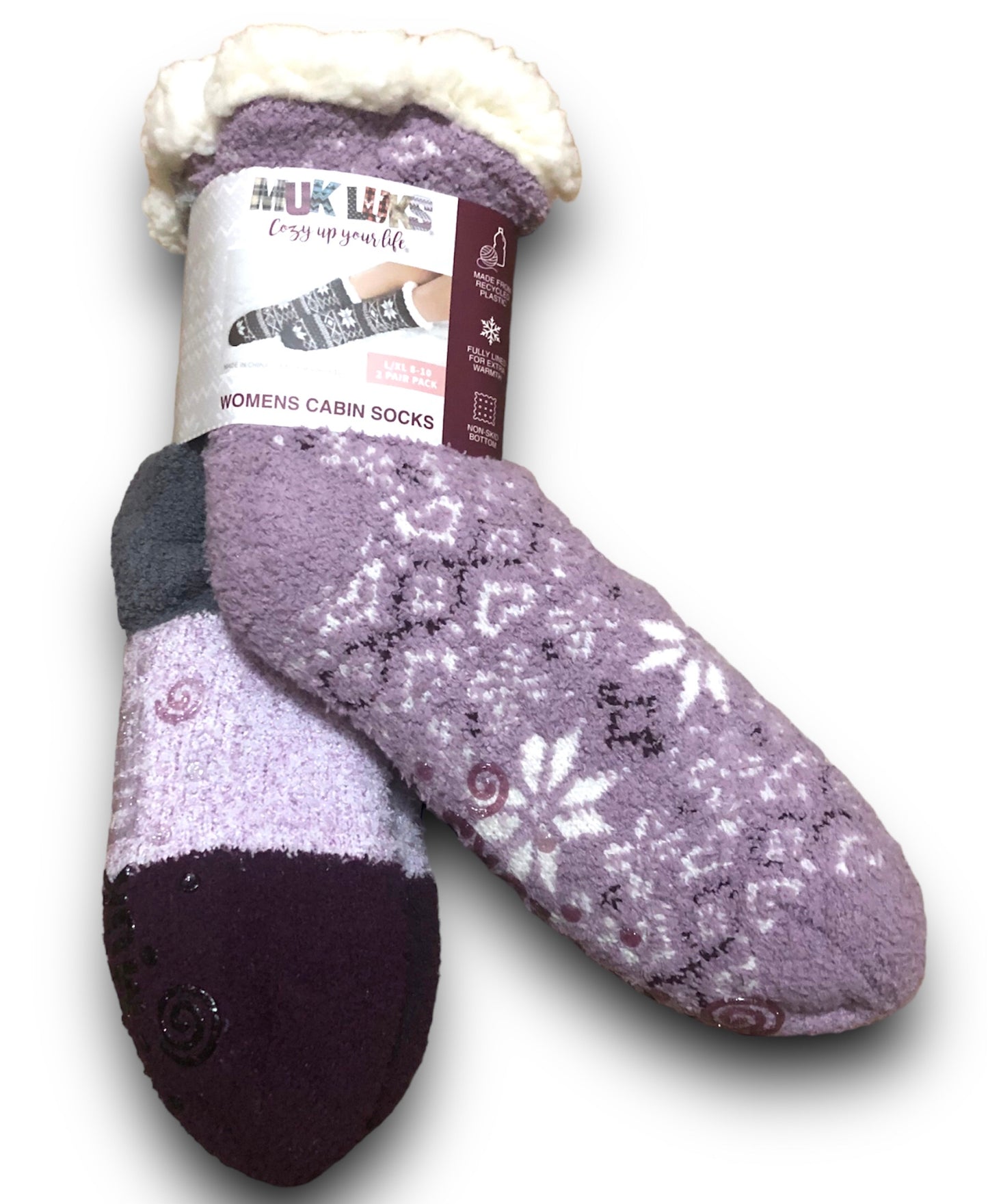Muk Luks Women's Cabin Socks (2 Pair Pack)
