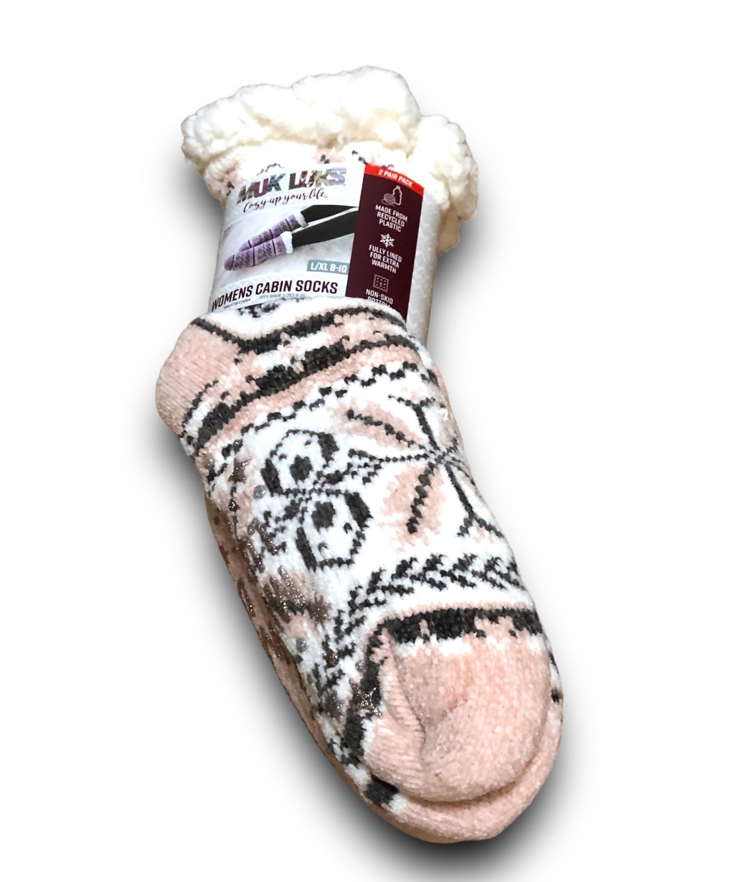 Muk Luks Women's Cabin Socks (2 Pair Pack)