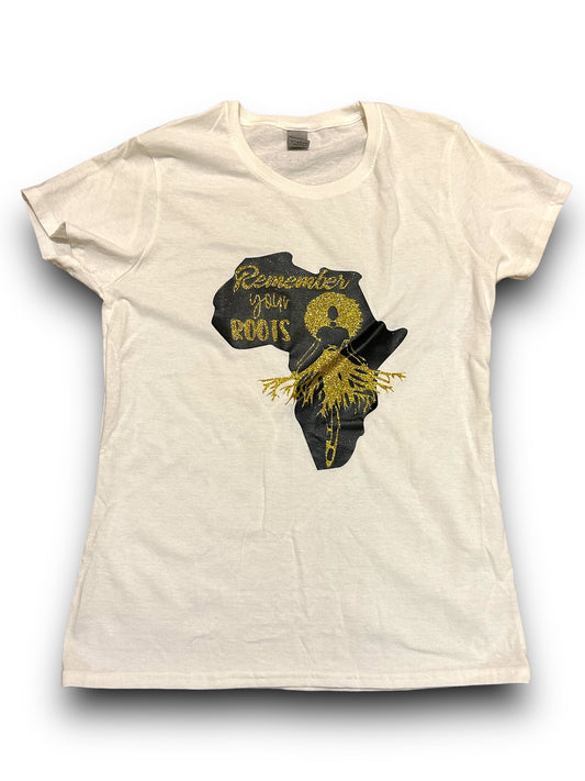 Women's "Remember Your Roots" Graphic T-Shirt - Med