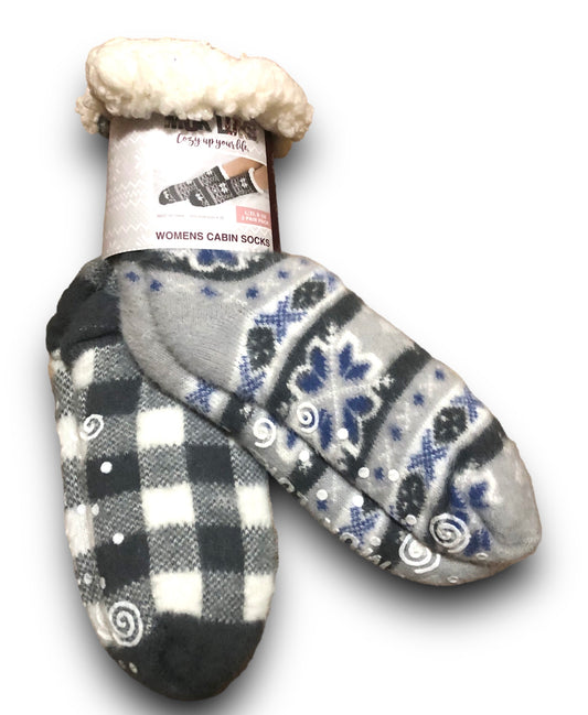 Muk Luks Women's Cabin Socks (2 Pair Pack)