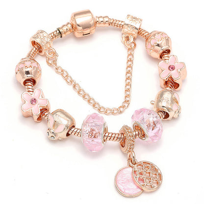 Geometric Women's Rose Gold Heart Bracelet