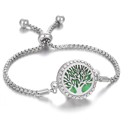 Tree of Life Inlaid Titanium Steel Bracelet