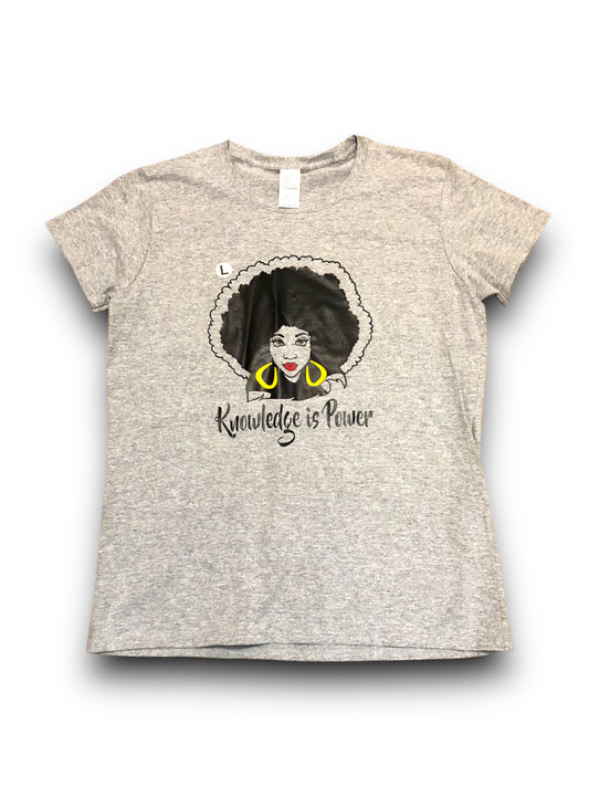 Women's "Knowledge is Power" Graphic T-Shirt - Large