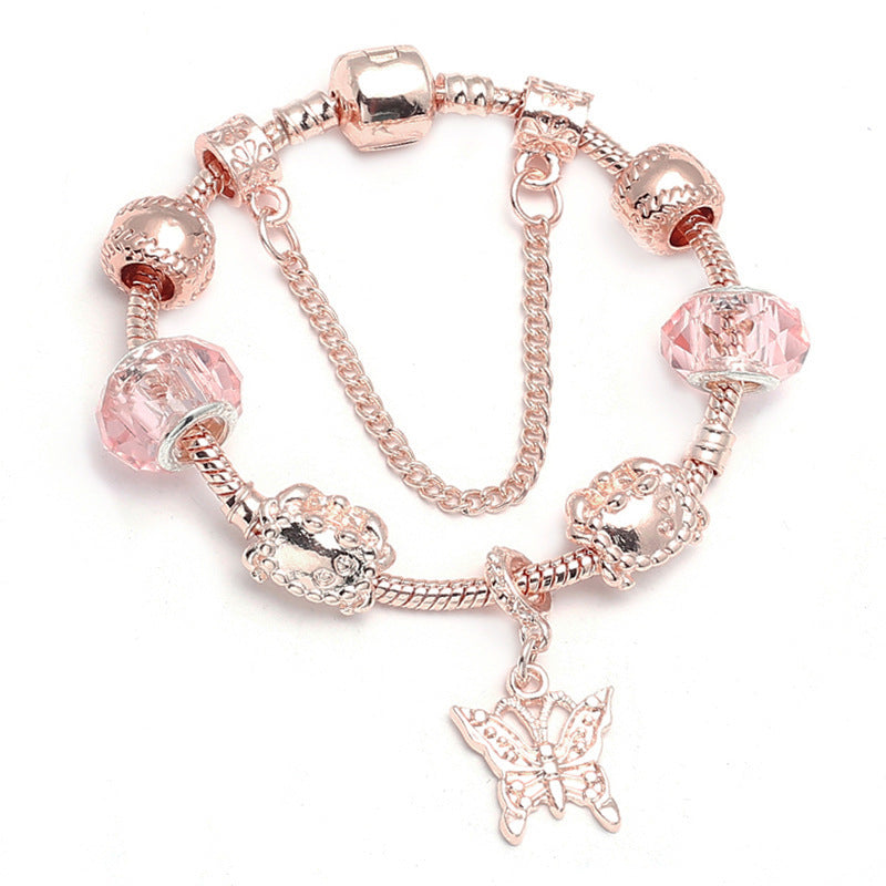 Geometric Women's Rose Gold Heart Bracelet