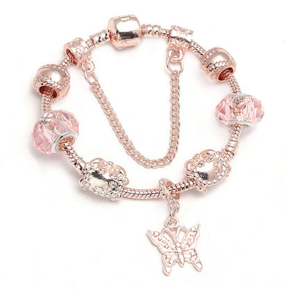 Geometric Women's Rose Gold Heart Bracelet