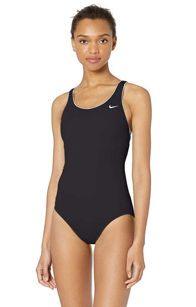 Nike Swim Women's Solid Black Powerback Chlorine Resistant One Piece - Gmbu Apparel